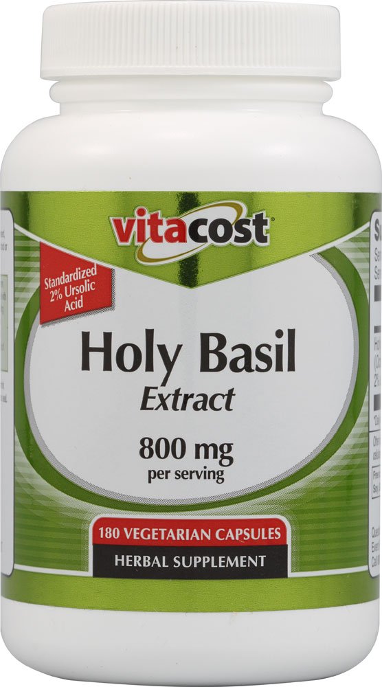 Vitacost Brand Holy Basil Extract 800 mg per Serving - 180 Vegetarian Capsules