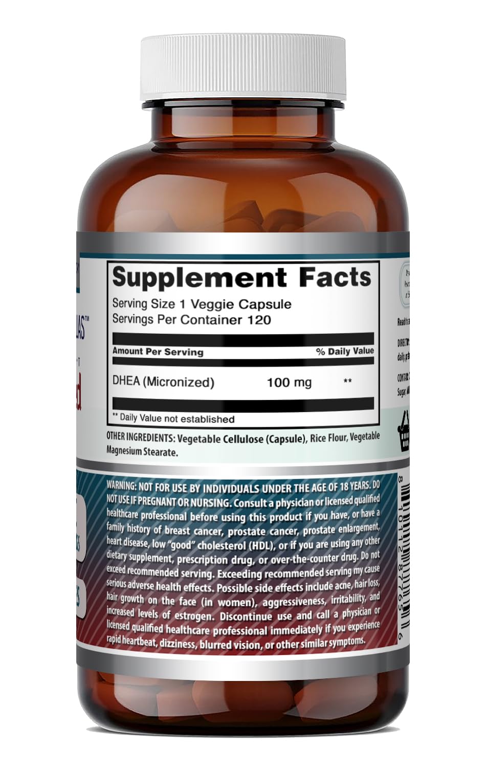 Amazing Nutrition Amazing Formulas Micronized DHEA Supplement (100 mg) 120 Capsules