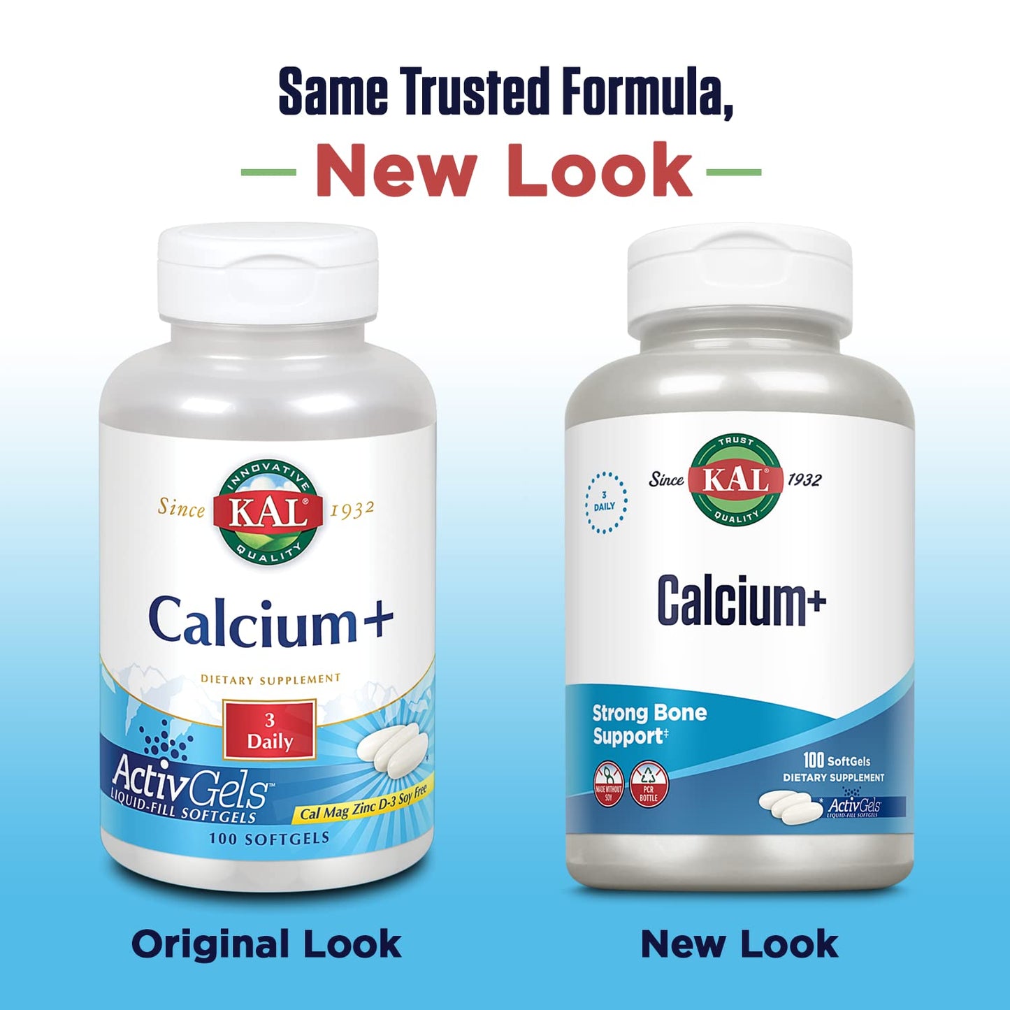 KAL Calcium+ ActivGels 1000mg Softgels, 100 count