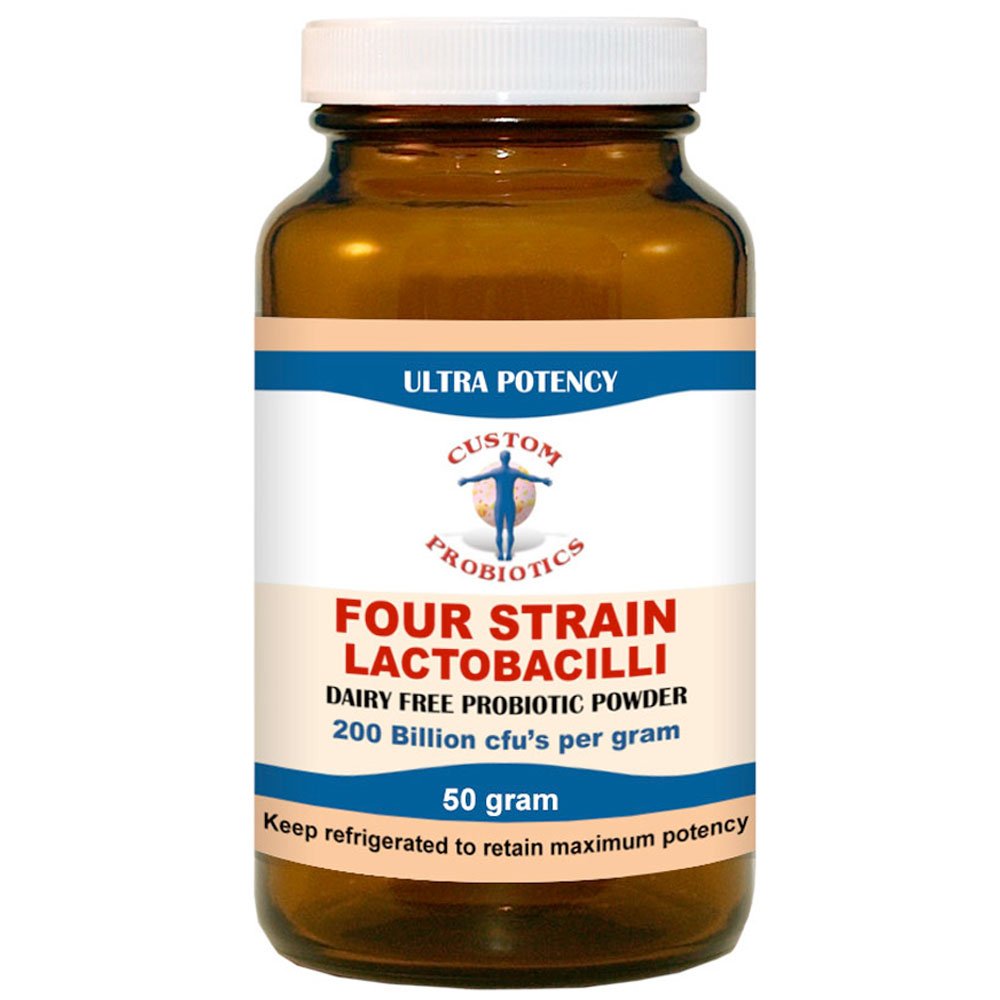 Custom Probiotics Four Strain Lactobacilli Probiotic Powder 1.76 oz
