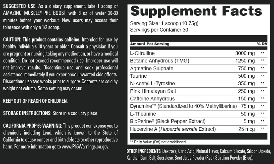 Amazing Muscle Pre Boost Powder 11.5 Ounce