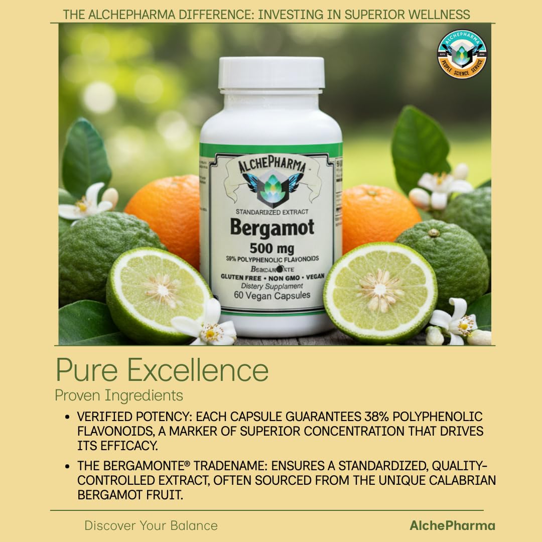 AlchePharma Bergamot 500mg Capsule 60 Count