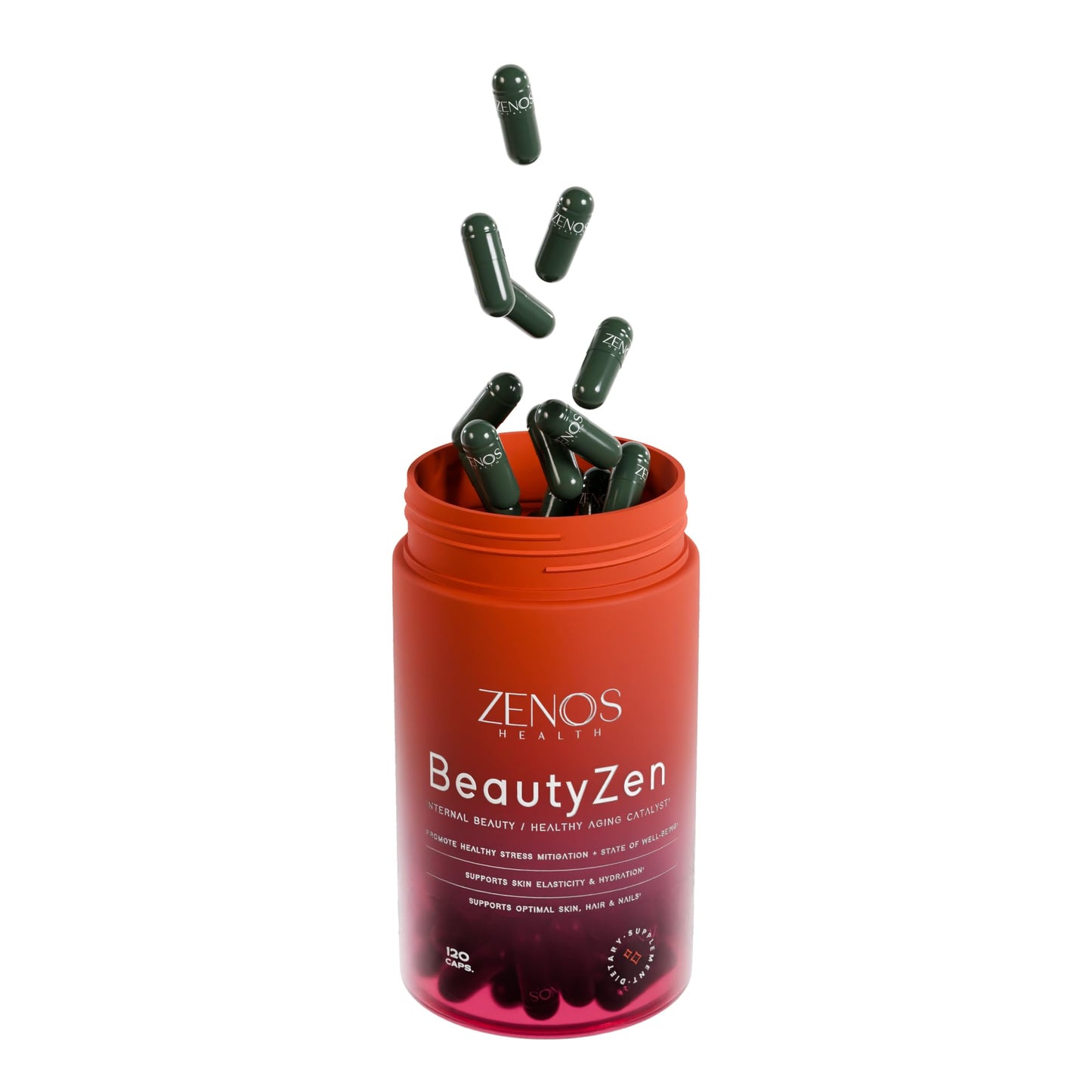 Zenos Health BeautyZen Hair Growth Supplement with DHT Blocker, Biotin, Collagen & Keratin, Antioxidants, Androgen Blocker, Anti-Aging, Keratin Complex, 120 Capsules