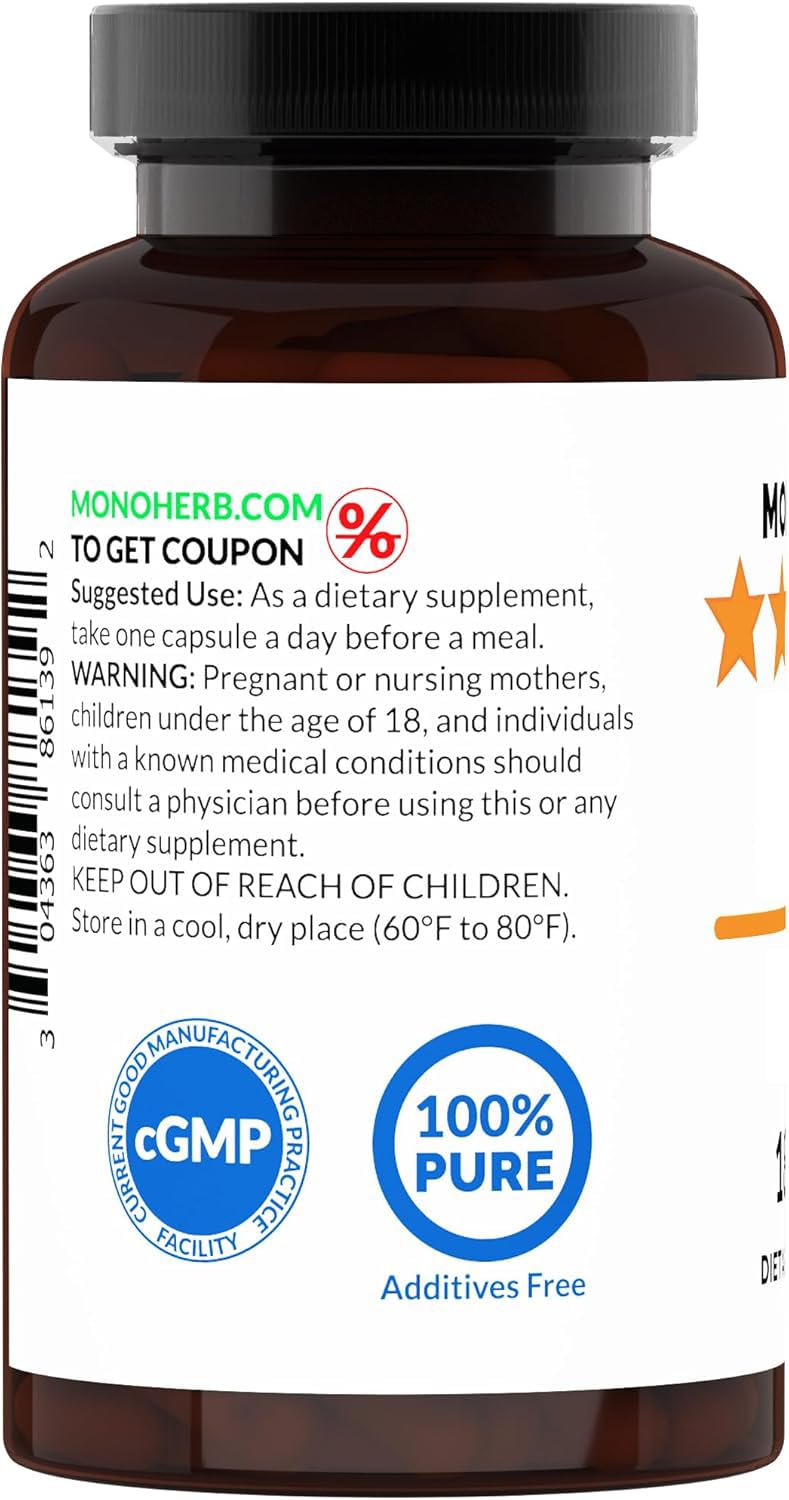 MONOHERB Apricot 10:1 Extract - 500 mg per Capsule, 180 Capsules