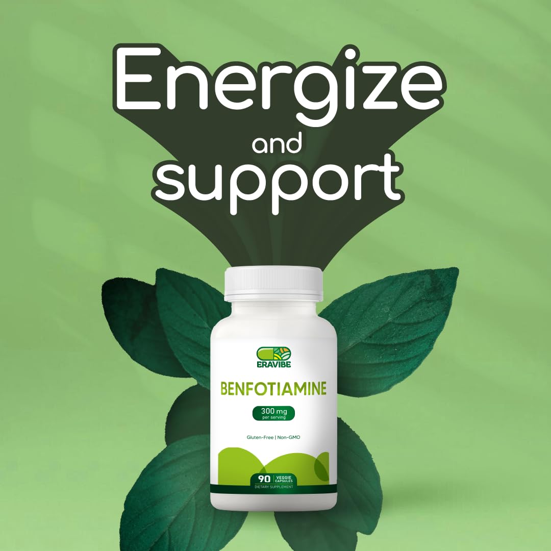 ERAVIBE Benfotiamine 300mg Vegetable Capsules, 90 Count