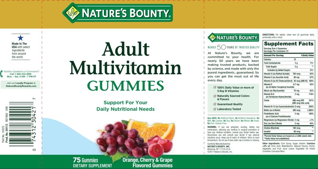Nature's Bounty Your Life Multivitamin Adult Gummies 6-Pack