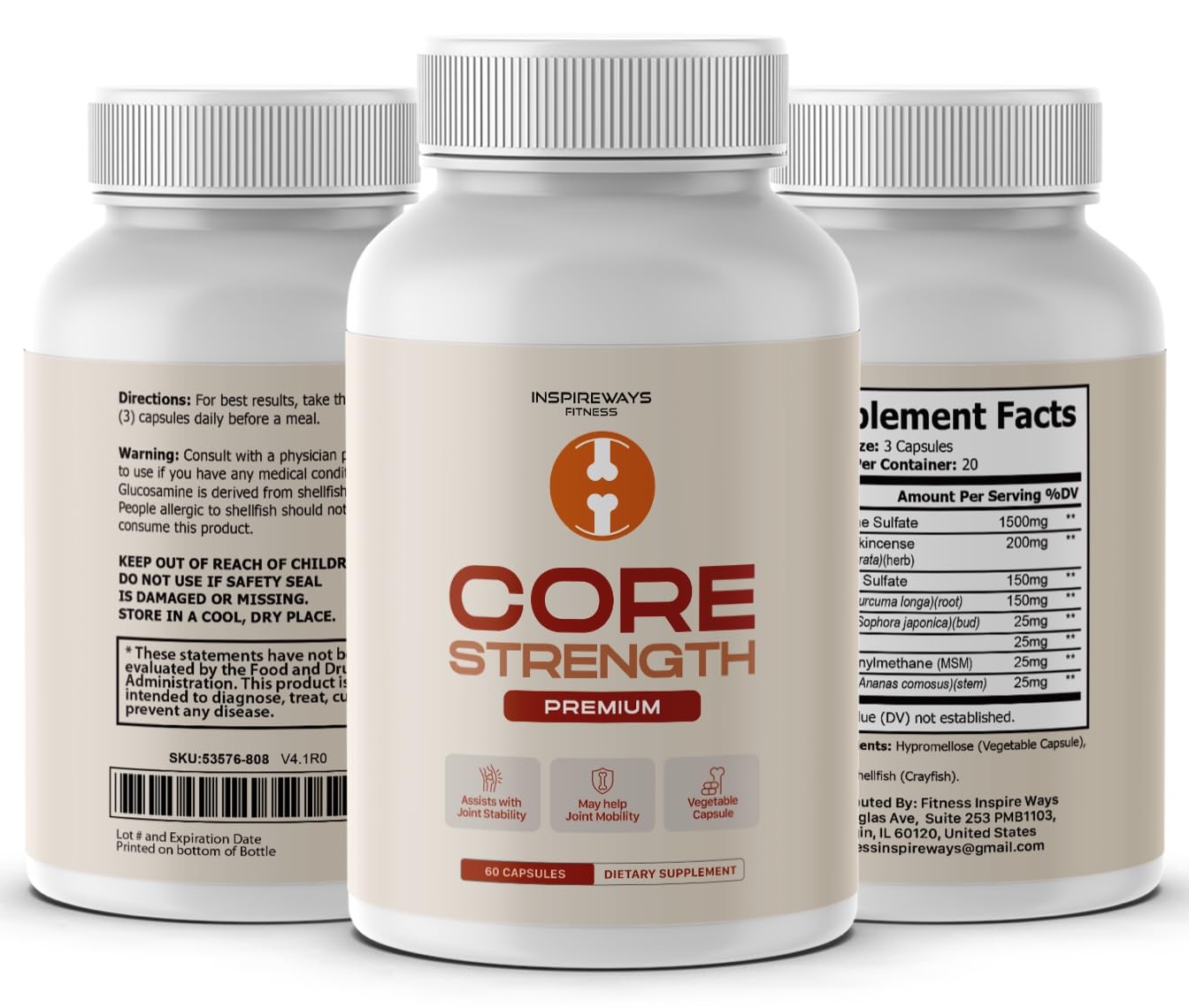 Fitness InspireWays Core Strength Capsules 60 Capsules