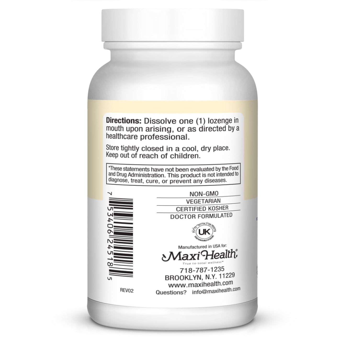 Maxi Health Triple B Lozenges Vitamin B12 & B6 & Biotin Strawberry Flavor, 180 Count
