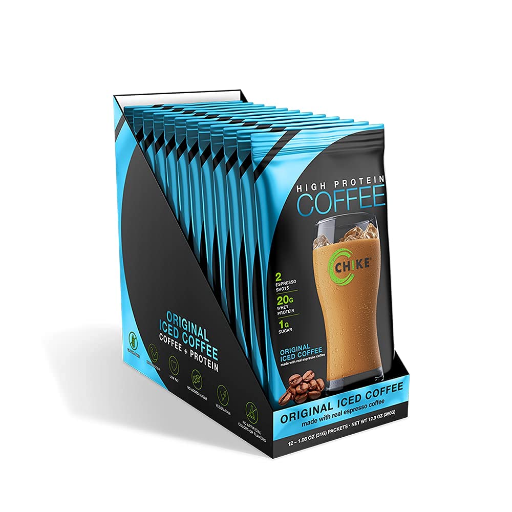 CHIKE High Protein Iced Coffee Powder, Original, 13.8 Ounce