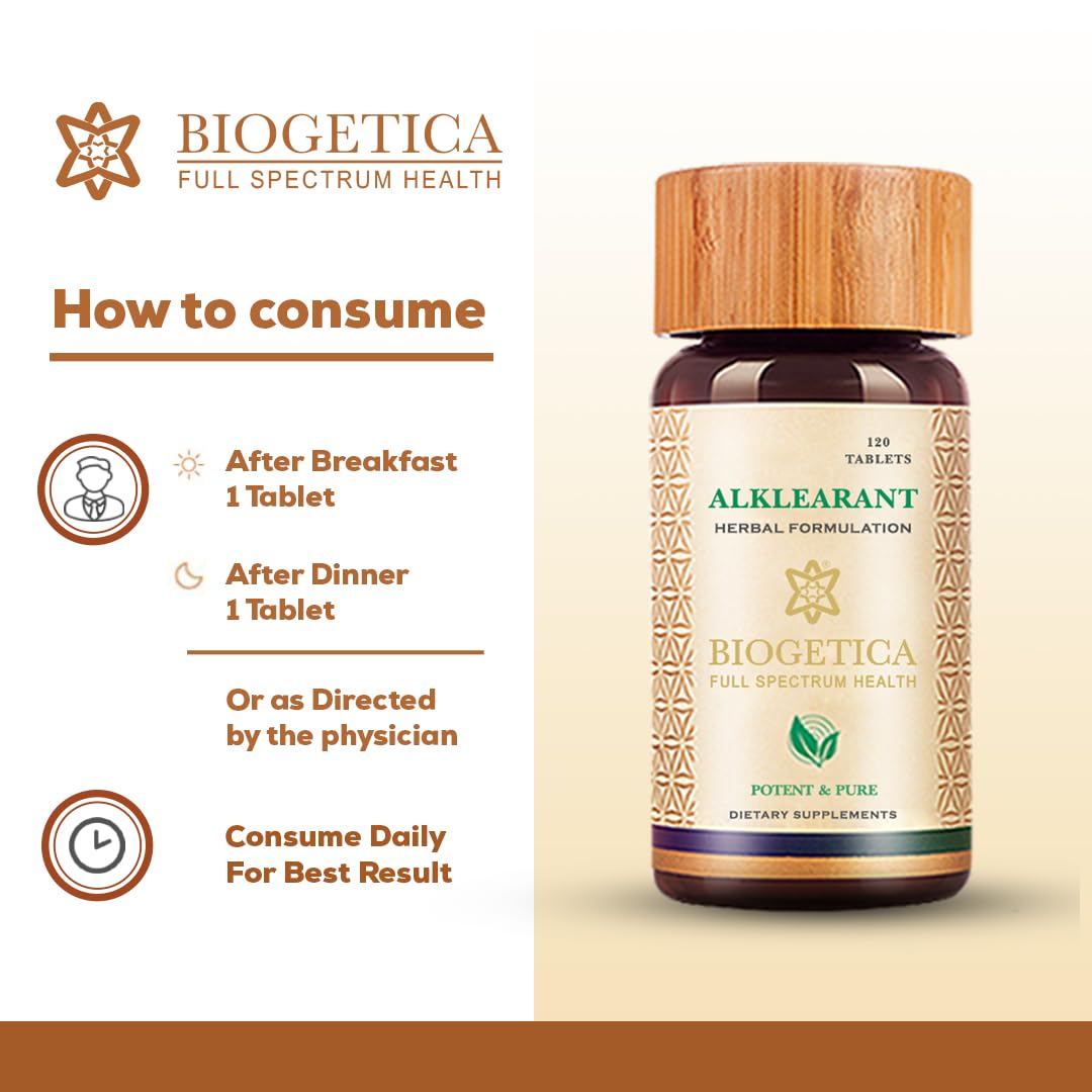 Biogetica Alklearant Natural Digestive Support Supplement Tablets, 120 Count