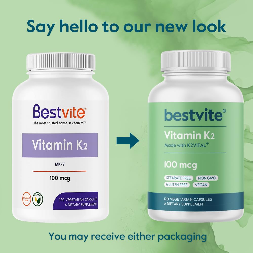 BESTVITE Vitamin K2 100 mcg as MK-7 Capsules 240