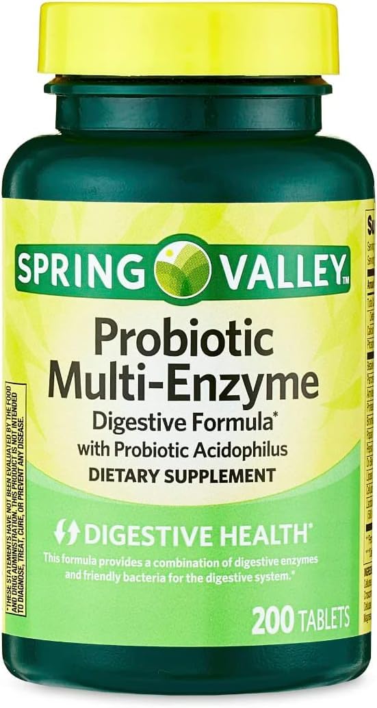 Generic Valley Multi-Enzyme Probiotic Tablet, 200 Tablets