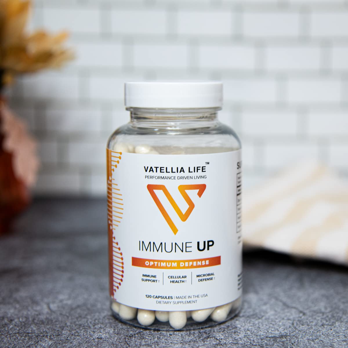 Vatellia Life Immune Up High-Absorption Vitamin C, D3, A + Zinc Capsules, 120