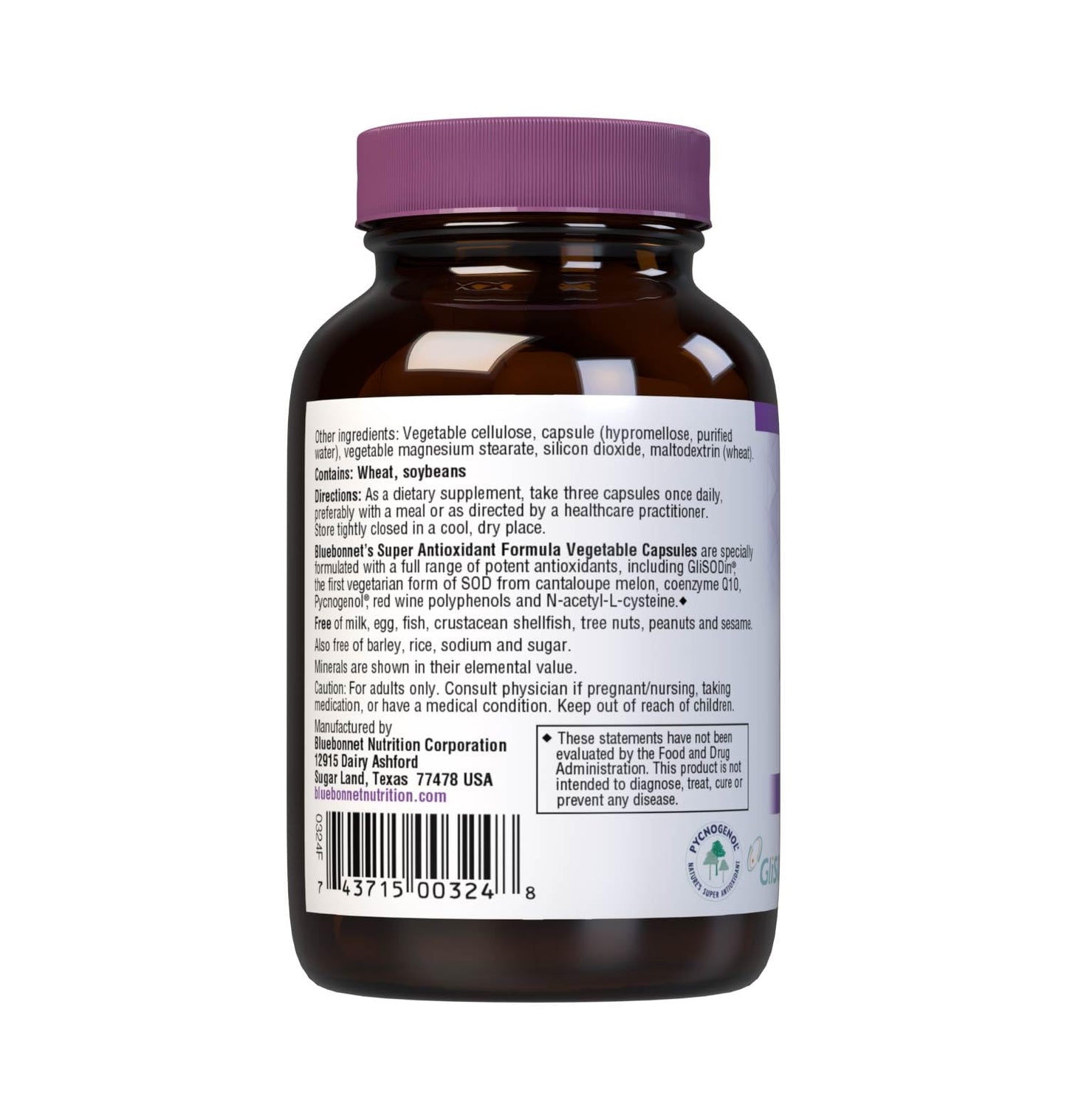 BlueBonnet Super Antioxidant Formula Vegetarian Capsules 30 Count