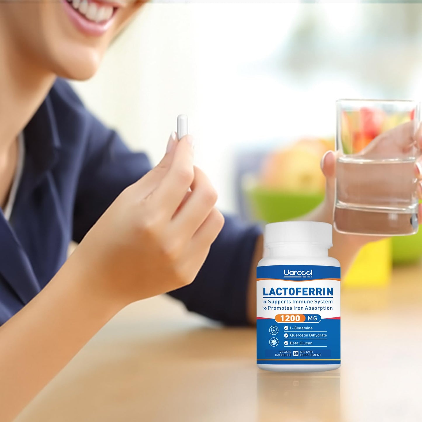Uarcool Lactoferrin Supplement 1200mg Softgels, 2 Bottles