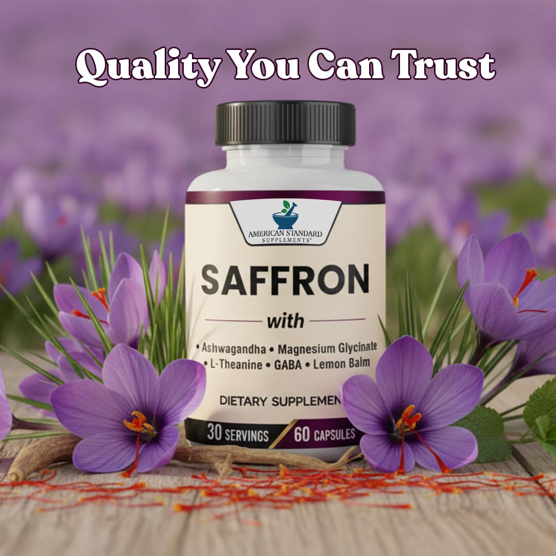 American Standard Supplements Saffron Extract 100mg Capsule 60 Count