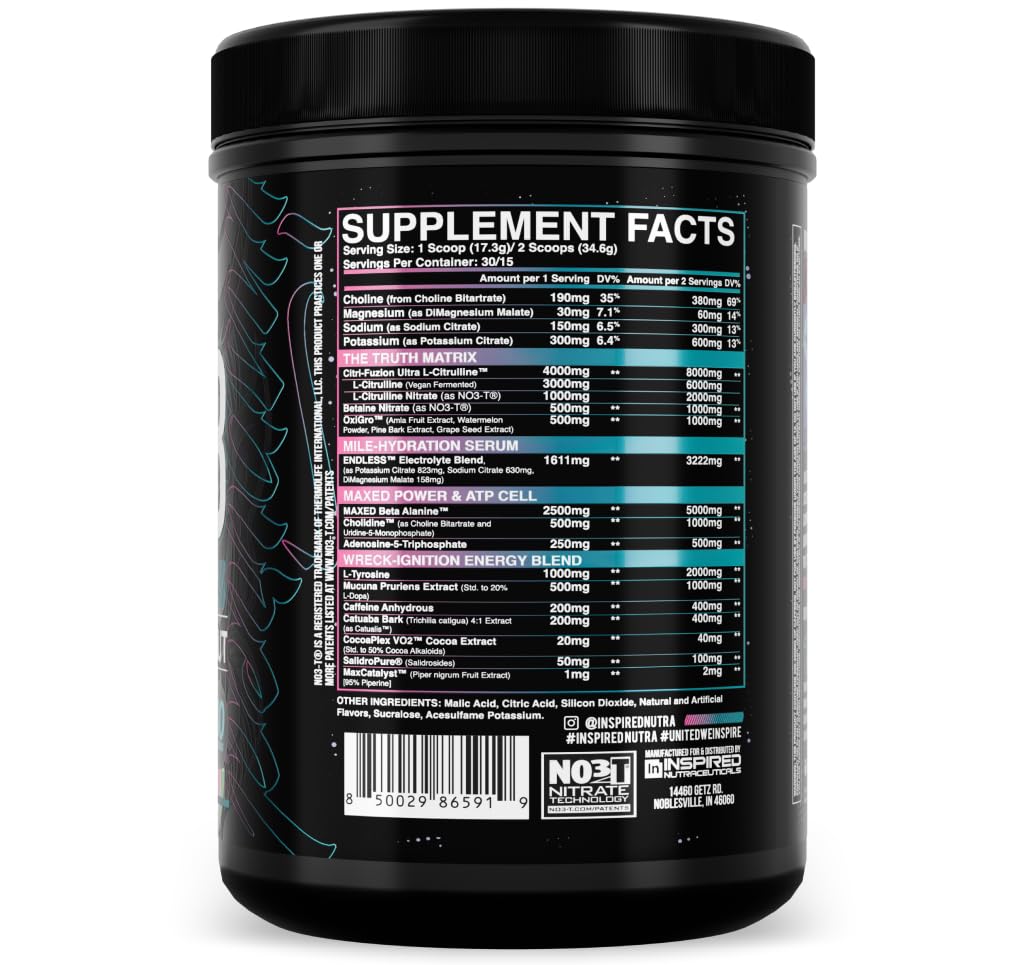 Inspired Nutraceuticals DVST8 25 Preworkout Powder 18.3
