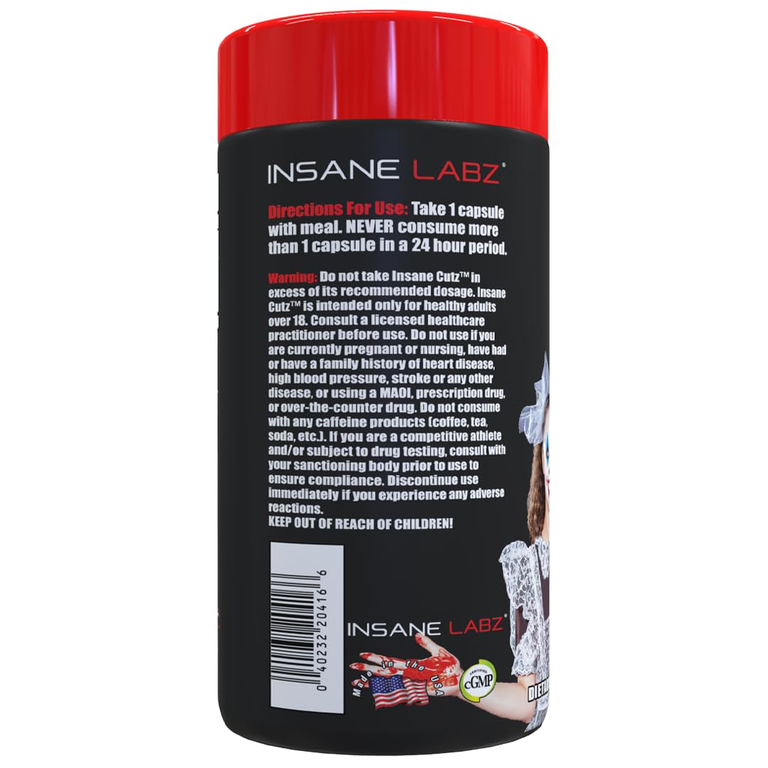 Insane Labz Insane Cutz Intense Fat Burner for Men and Women 45 Capsules