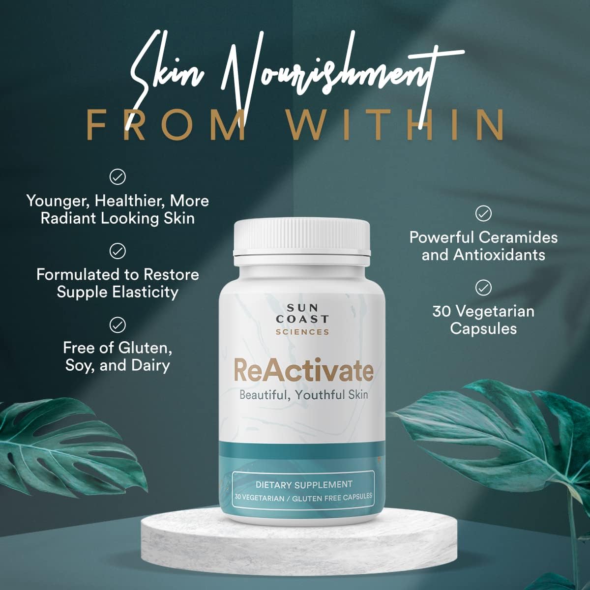 Vitalifi Sun Coast Sciences - ReActivate Your Skin’s Beauty from Within, with Dr. Rosenberg’s Special Skin Health Formula Capsules 30