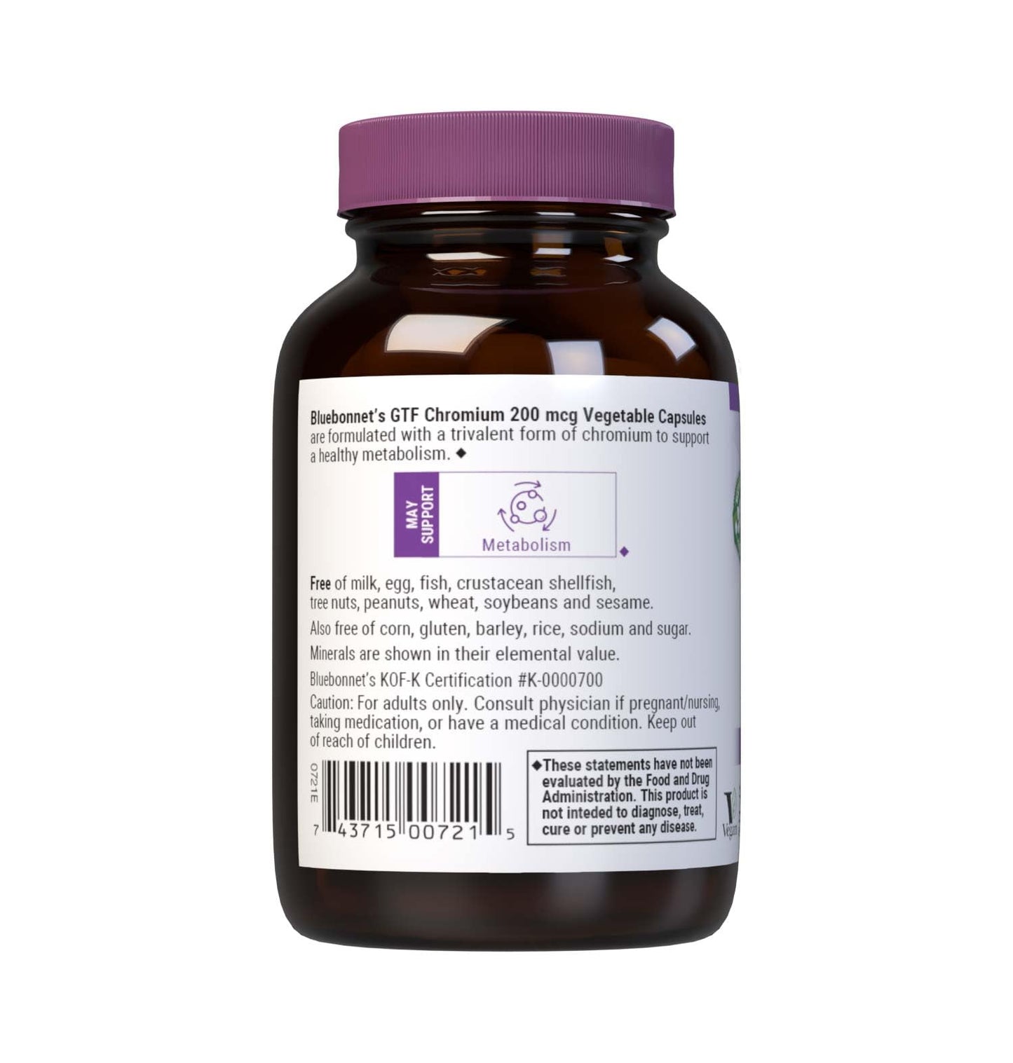 BlueBonnet GTF Chromium 200 mcg Capsule, 100 Count