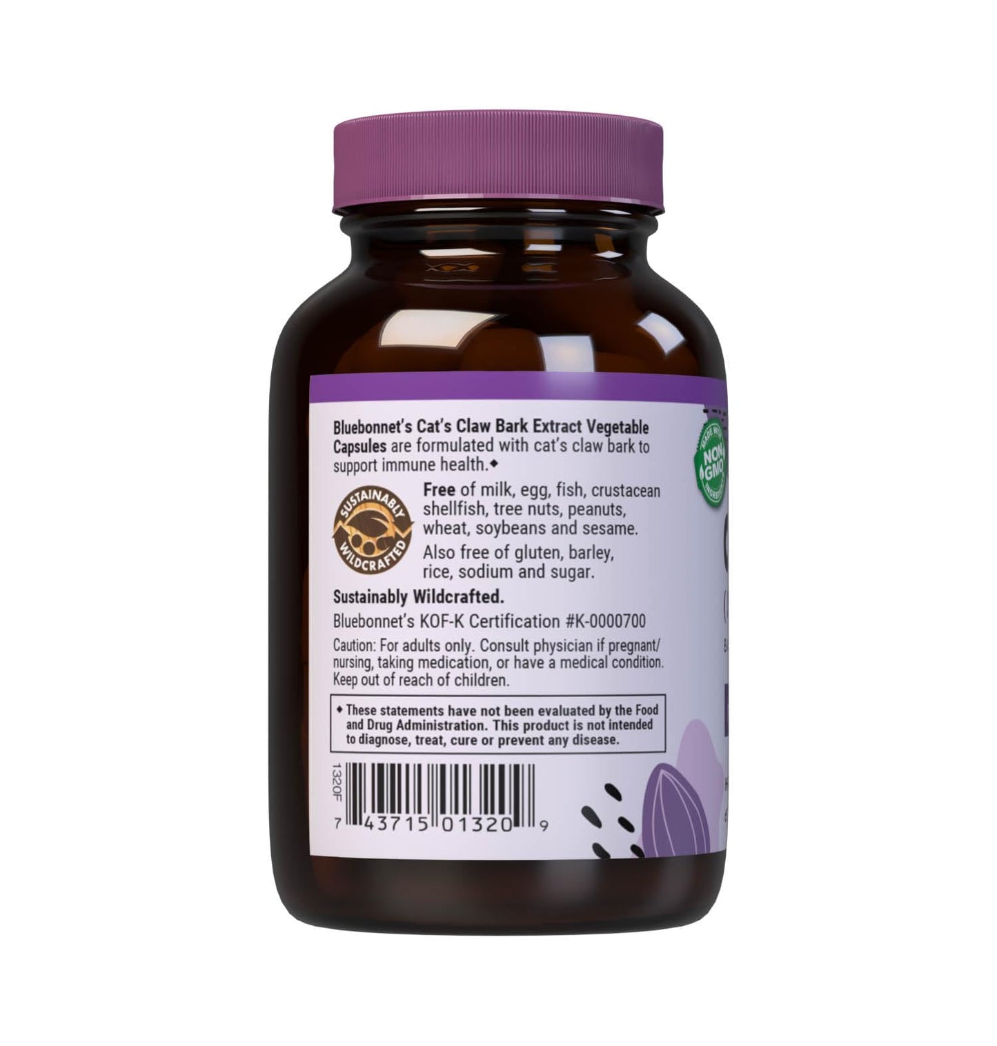 BlueBonnet Cat's Claw Bark Extract Supplement Capsule 60 Count