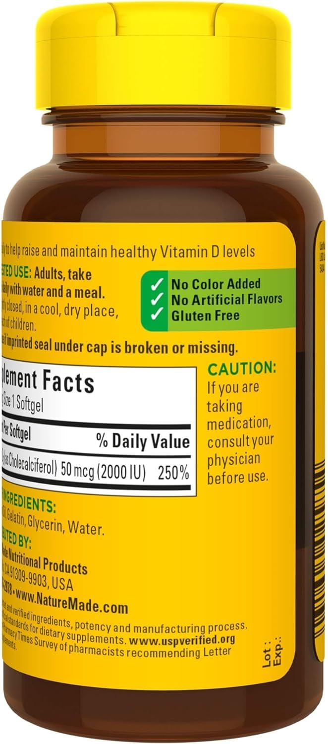 Nature Made Vitamin D3 2000 IU Softgels 270