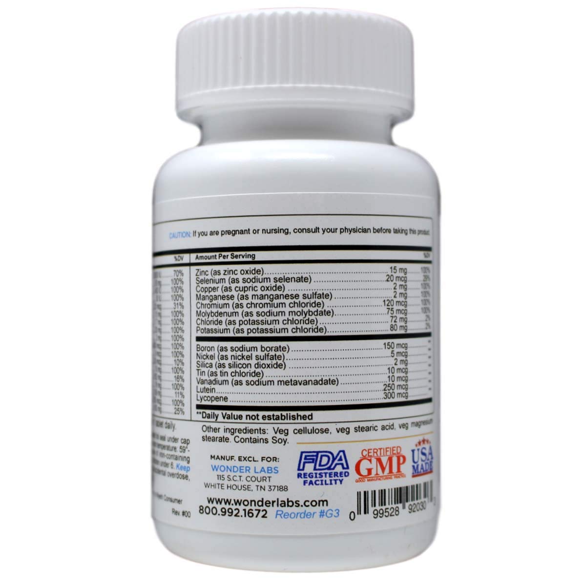 Wonder Laboratories Multi-Vitamin Multi-Mineral Tablet, 30 Tablets