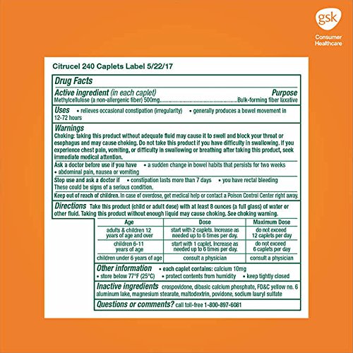 CITRUCEL Fiber Therapy Caplets, 720 Caplets