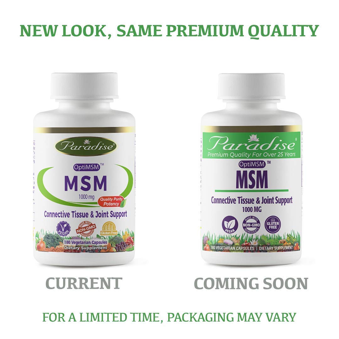Paradise Herbs MSM Capsules, 180 Count