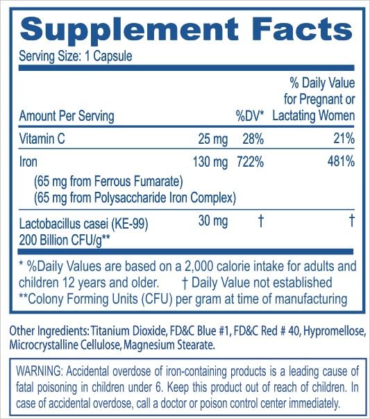 brand Fusion Iron Supplement Capsule 30 Count
