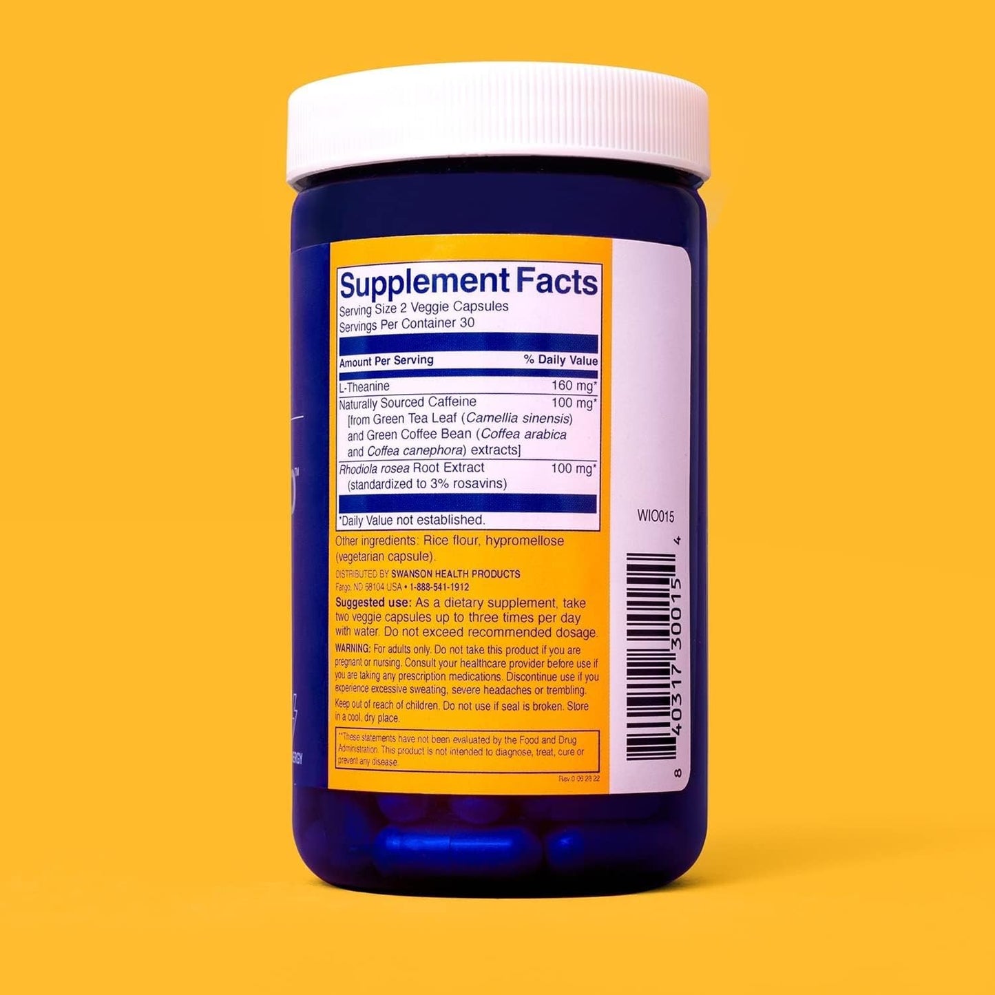 Swanson WIO Get Up & Go Cognition Capsules, 60 Count