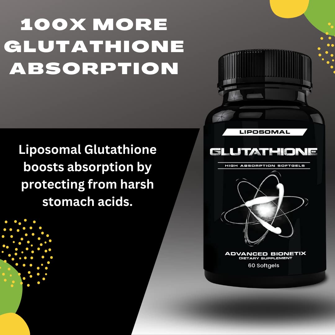 Advanced Bionetix 850mg Liposomal Glutathione Supplement Softgels, 60 Count