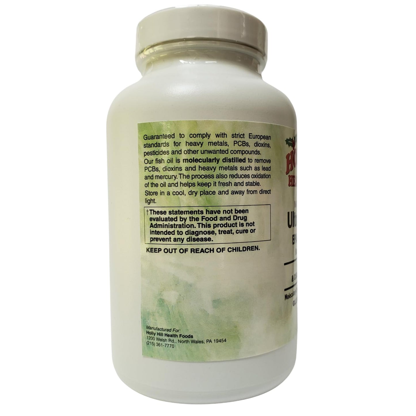 Holly Hill Health Foods Ultra Omega-3 Triglyceride Fish Oil Softgels, 120