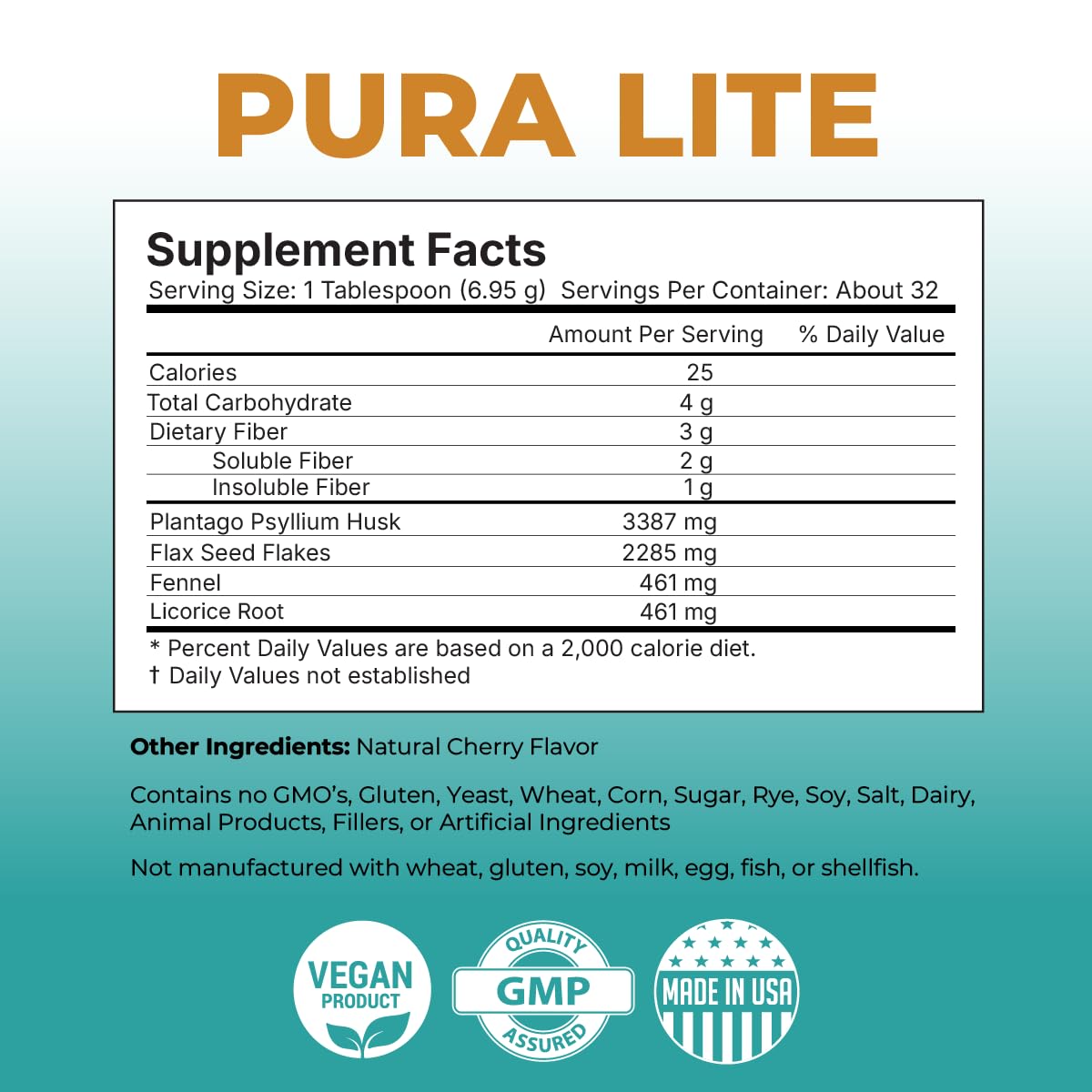 Miracles of Health Pura Lite Daily Gentle Toxin Binder & Digestive Mix Powder 8 oz