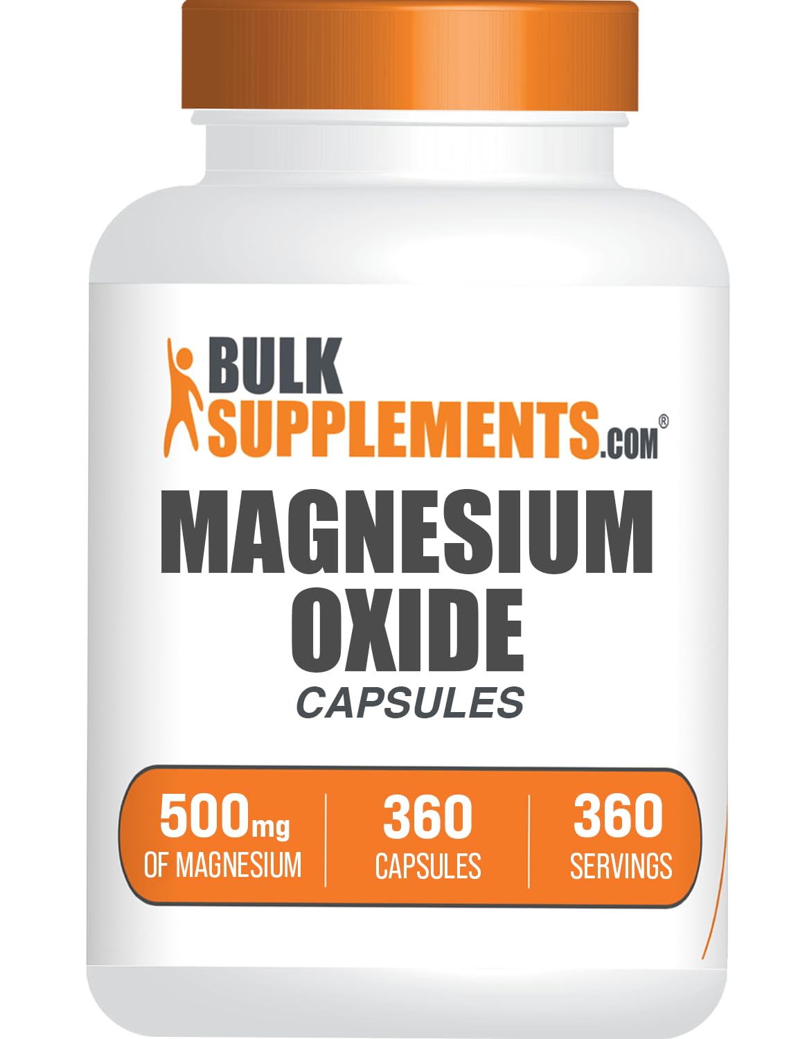 BulkSupplements Magnesium Oxide Capsules 360 Count