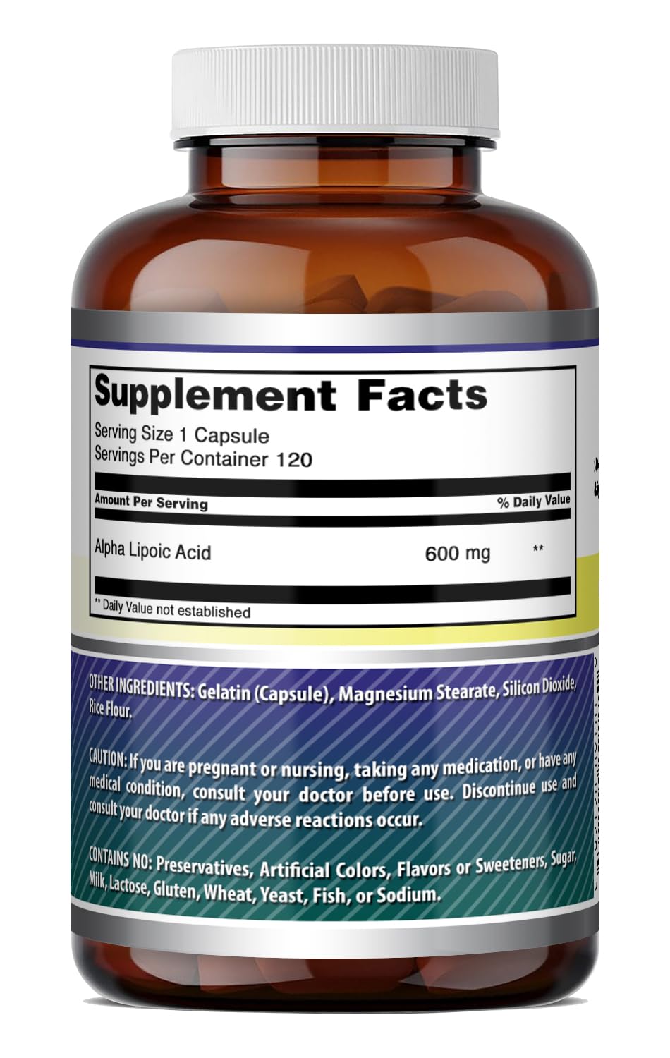 Amazing Nutrition Alpha Lipoic Acid 600 Mg Per Serving Capsules 120 Count