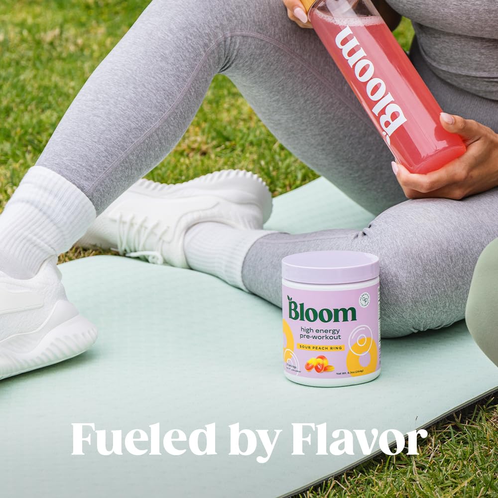 Bloom Nutrition Pre Workout Powder Raspberry Lemonade 30 Servings