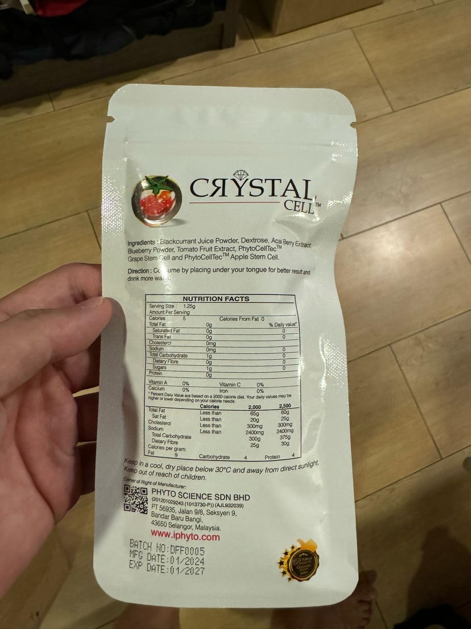 Crystal Cell Stem Cells Anti Aging Acne Wrinkles Treatment Powder, 14 Sachets