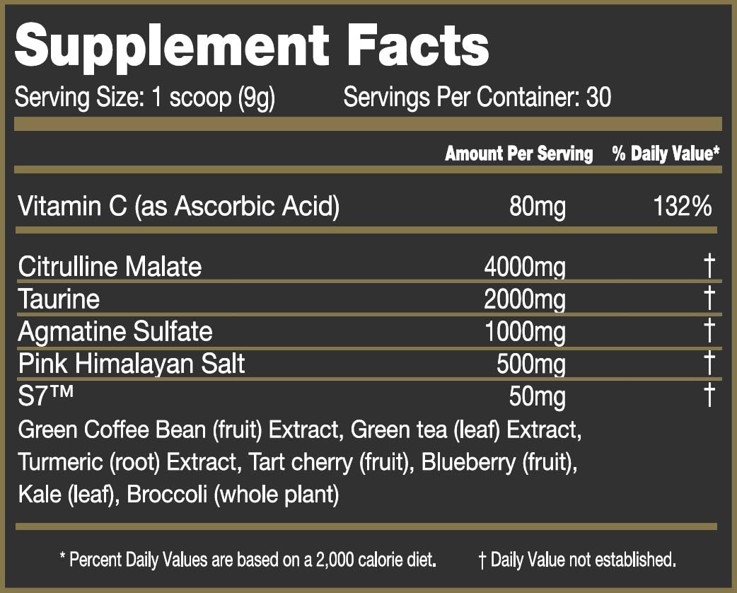 Gladiator Sports Nutrition Crixus Pump Stimulant Free Nitric Oxide Pre-Workout Powder, 9.52 Ounce