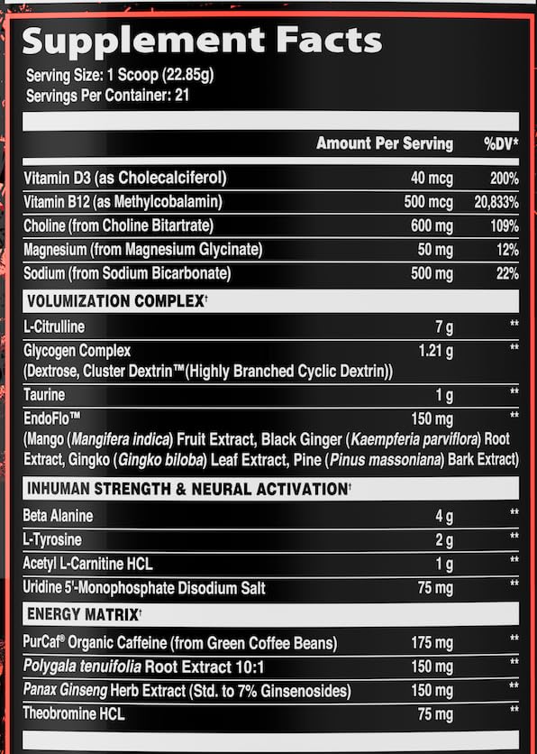 AFTERDARK Mentis Pre Workout Mid-Stimulant Formula Capsule 30 Count