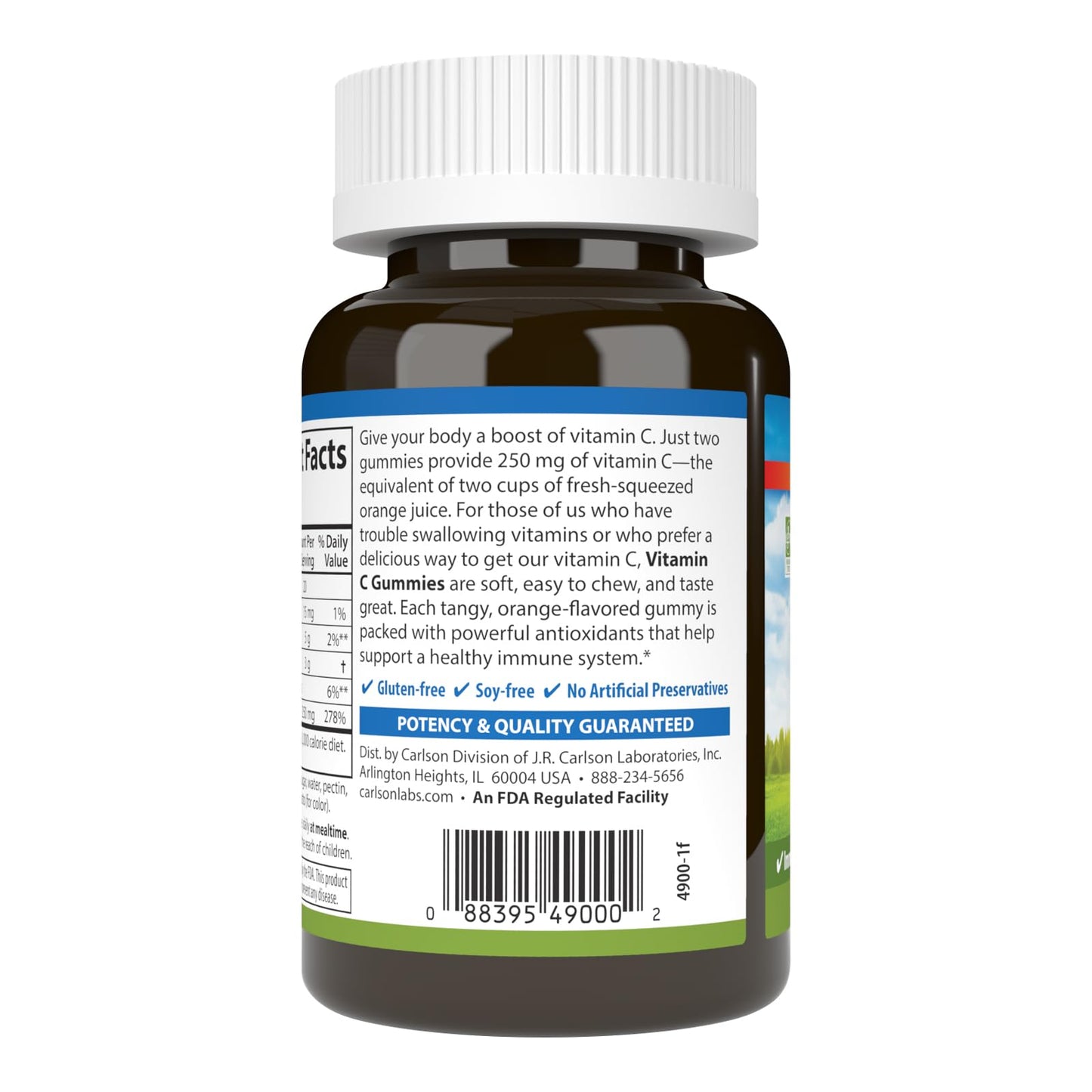 Carlson Vitamin C Gummies 250 mg, 60 Count