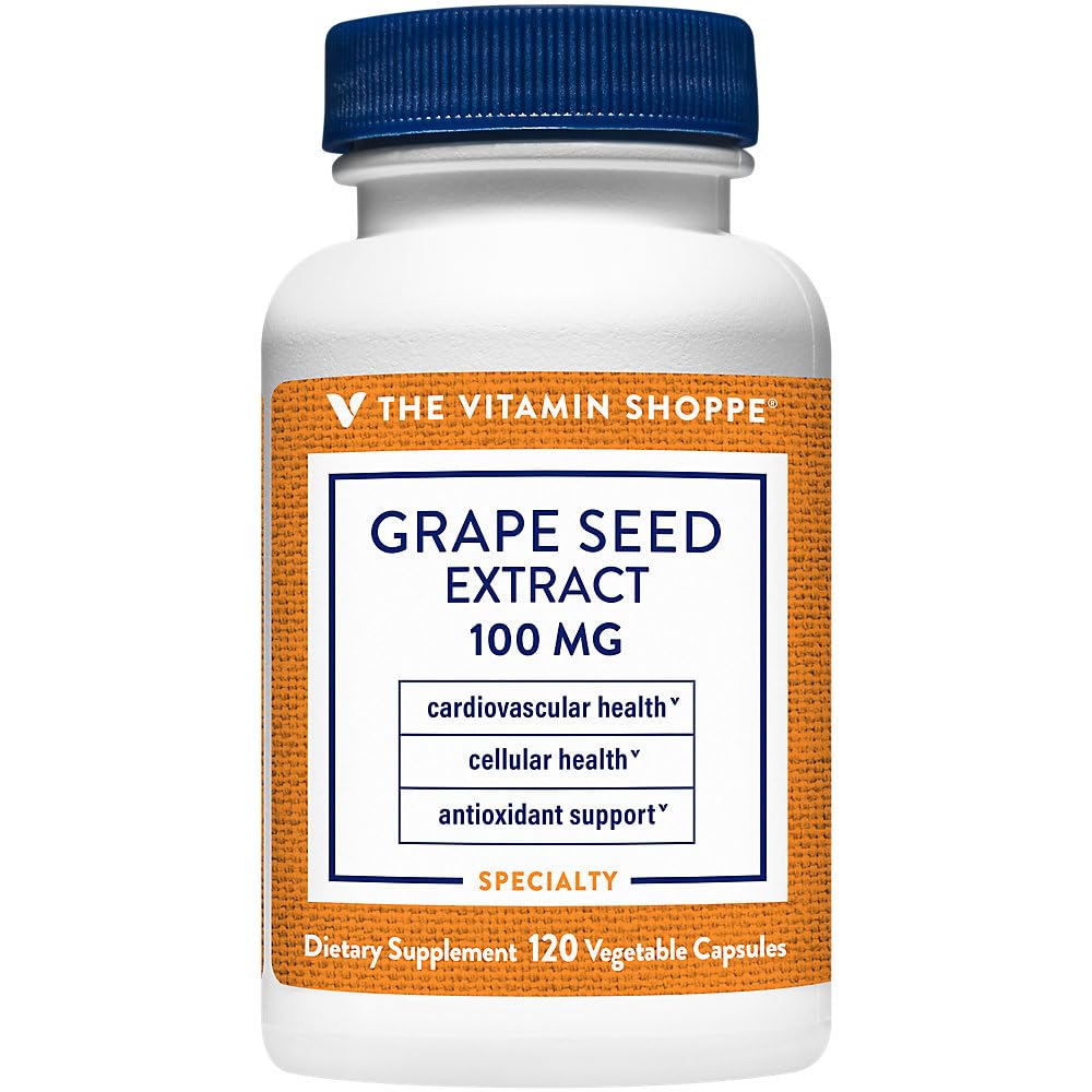 The Vitamin Shoppe Grape Seed Extract 100 Capsules 120 Count