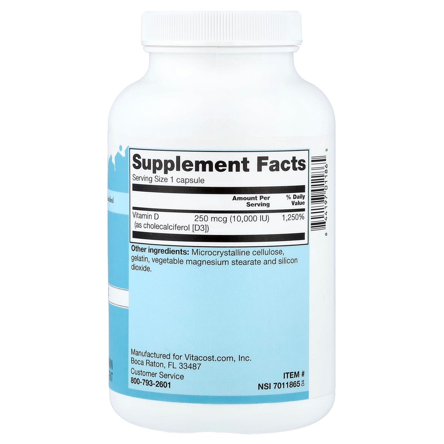 Vitacost Vitamin D3 Capsule, 365 Capsules