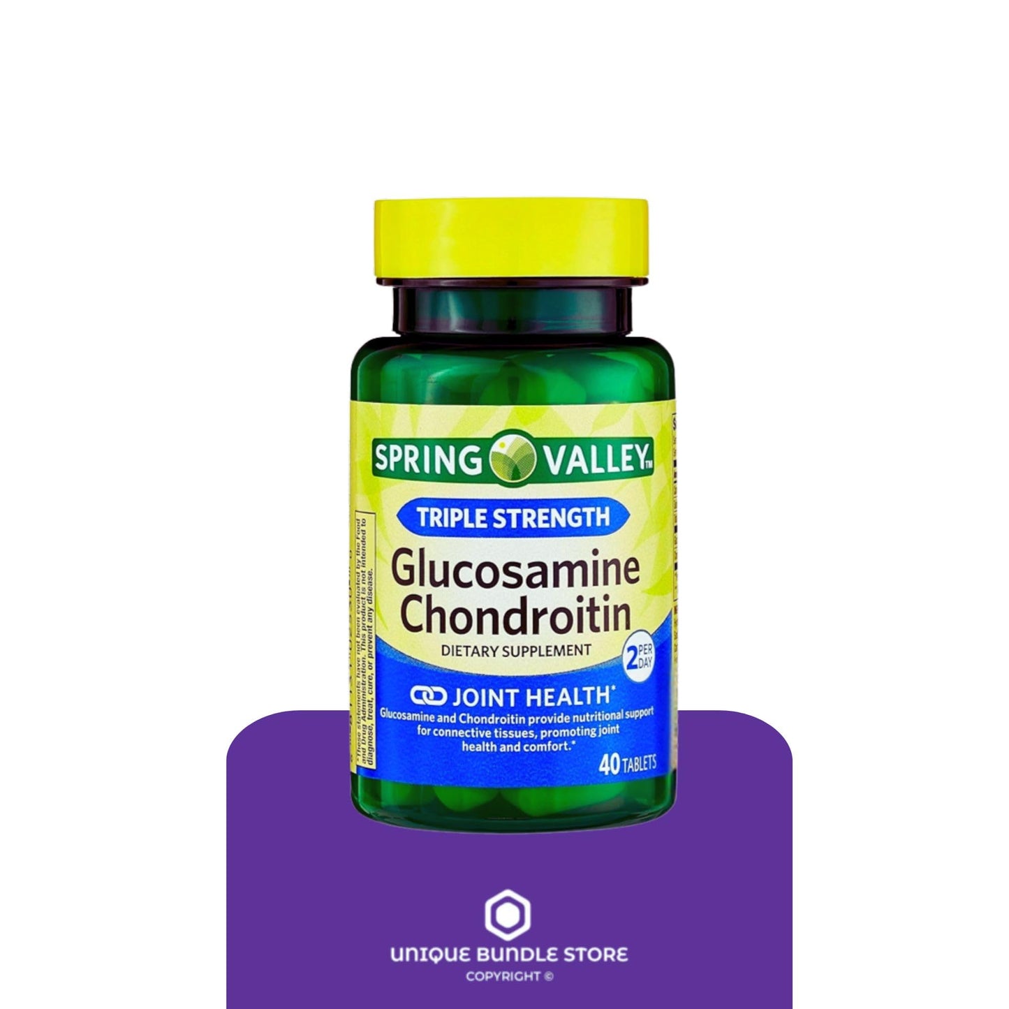 Unique Bundle Store Glucosamine Chondroitin Triple Strength 1400mg Glucosamine + 1200mg Chondroitin, 40 Tablets