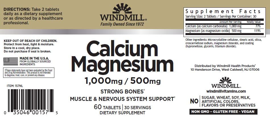 WINDMILL Calcium Magnesium 60 Tablets