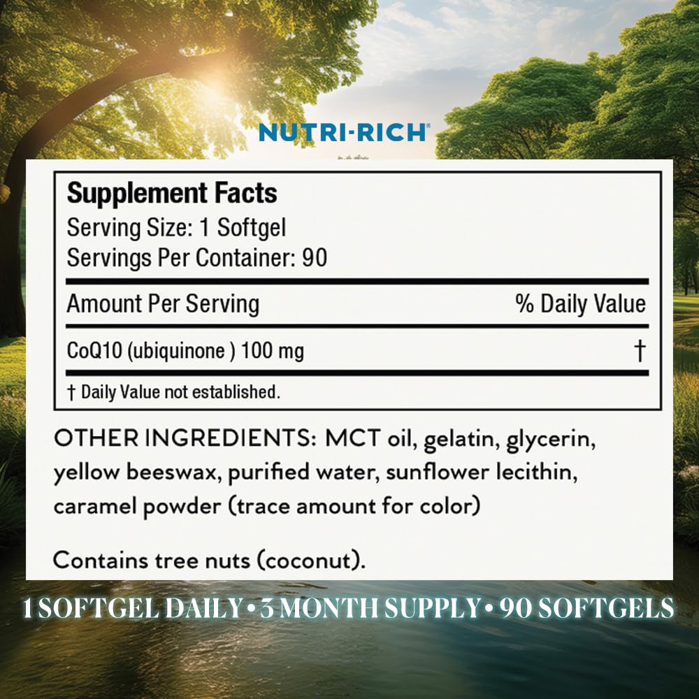 Nutri-Rich CoQ10 100mg Softgels 90 Count