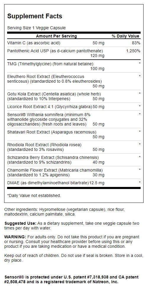 Swanson Adrenal Essentials 60 Capsules