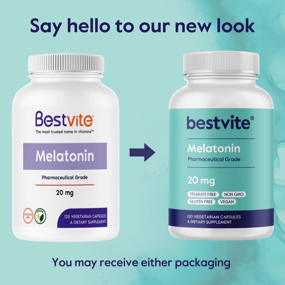 BESTVITE Melatonin 20 mg Capsule, 120 Count
