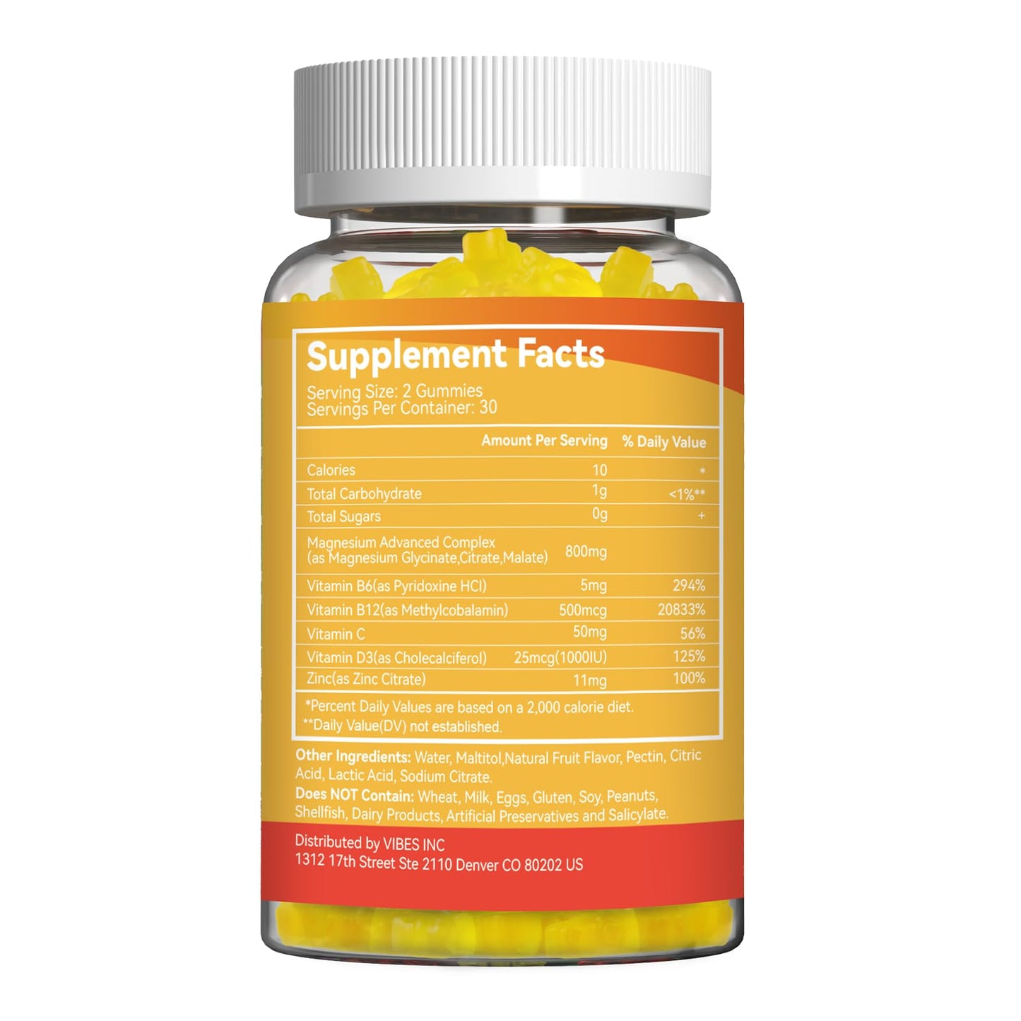 Agumoon Magnesium Complex Gummies 800mg with Zinc & Vitamins B6, B12, C, D3, 120 Gummies