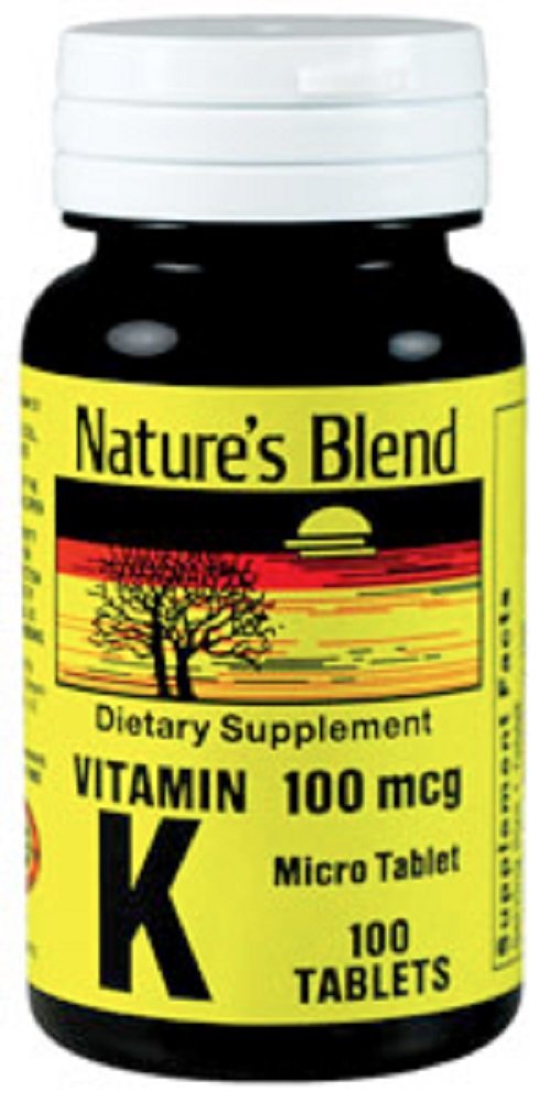 Nature's Blend Vitamin K 100 mcg Tablets, 100 Count